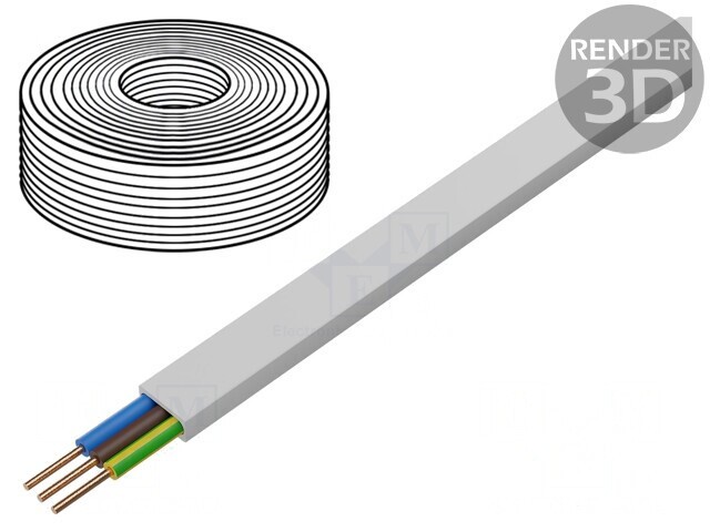 Cablu electric alb 3x4mm&sup2; 100m