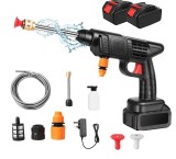 Cumpara ieftin Aparat De Spalat Cu Presiune, 2 acumulatori, 48V, Pistol cu 3 moduri, 30 bari, Recipient spuma, Filtru si Duze incluse