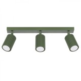 Lampă De Tavan Karbon Verde Măsliniu Din Aluminiu Cu 3 Becuri Tub Minimalist De Interior