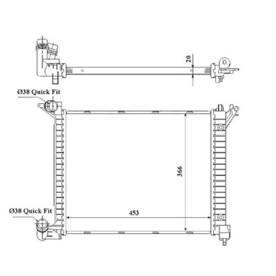 Radiator racire Mini One D (R50/52), 04.2003-10.2006 Tip 1, 4 D 55kw Benzina, tip climatizare Cu/fara AC, cutie Manuala, cu conectori rapizi intrare/ foto