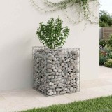 vidaXL Pat ridicat din gabion Argintiu 50 x 50 x 60 cm Oțel Galvanizat 42033290