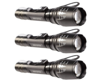 3 x Lanterna LED Cree XML T6 Cu 2 Acumulatori si Incarcator Priza si Masina foto