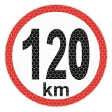 Autocolant reflectorizant limita viteza 120km, diametru 150mm AutoDrive ProParts