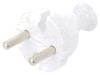 Conector Alimentare AC Tată 2P 230V 10A Alb pe Cablu