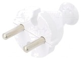 Conector Alimentare AC Tată 2P 230V 10A Alb pe Cablu