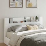 Cumpara ieftin Tăblie cu dulap și LED, alb, 200x16,5x103,5 cm