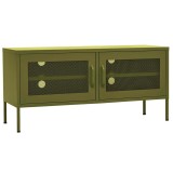 Cumpara ieftin Comoda TV, verde masliniu, 105x35x50 cm, otel