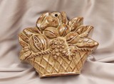 Vas Ceramică Vintage Emailată, Formă Coșuleț Fructe, Decorativ/Copt, 18x20cm, Antichitate