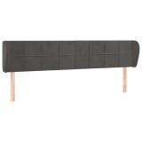 Cumpara ieftin Tablie de pat cu aripioare gri inchis 183x23x78/88 cm catifea
