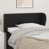 VidaXL Tăblie de pat cu aripioare negru 83x23x78/88 cm piele ecologică