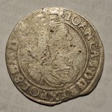 Polonia 6 groschen 1663 argint Ioan ll Cazimir