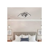 Cumpara ieftin Lustra LED Christa 64W, Acril/Metal Negru, 50cm, 3000K-6000K, Dimabil, LL1892N, ALS - Dormitor, Living, Bucatarie