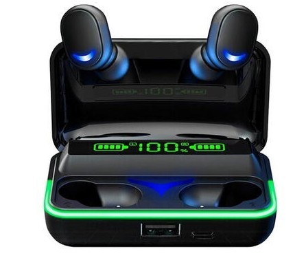 Casti True Wireless Rebel SN-E10, Bluetooth, Touch Control, Functie PowerBank Negru SLU0062