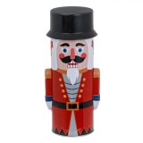 Cutie Metalică Crăciun 3D, Spargător de Nuci, Roșu/Negru, 8.5x24.5cm, Oem