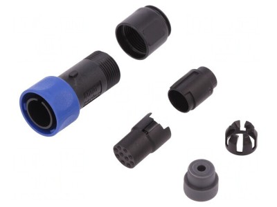 Conector circular mufă mamă 10 pini fără contacte pe cablu foto
