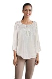 Bluza dama RA25 alb mat , marimea 3XL, Casual, Bumbac