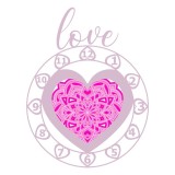 Cumpara ieftin Sticker decorativ, Love, Roz, 65 cm, 7079ST, Oem