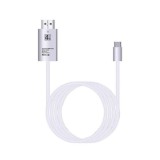 Cablu USB 3.1 Type C la HDMI 4K - Adaptor HUB de tip C pentru video HDMI 2 metri pentru Samsung Xiaomi si dispozitivele cu mufa Tip C, Alb