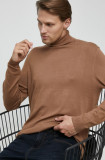 Cumpara ieftin Medicine pulover barbati, culoarea maro, light, cu guler