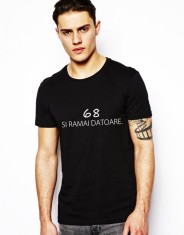 Tricou barbati negru 68 si ramai datoare - S