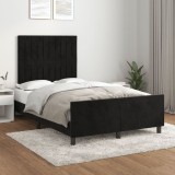 VidaXL Cadru de pat fără saltea Negru 120x190 cm catifea