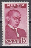 SAAR 1950 - A 10-a aniversare a morții lui Peter Wust, Cota 12 EURO, MNH