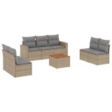 Cumpara ieftin Patio Sofa Set 5-Locuri Amestec de bej si gri deschis