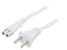 Cablu Alimentare 2x18AWG IEC C7 Alb 1m