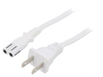 Cablu Alimentare 2x18AWG IEC C7 Alb 1m foto