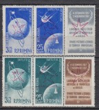 1958 LP 459 a SATELITI ARTIFICIALI TRIPTIC CU VINIETA SUPRATIPAR BRUXELLES MNH, Nestampilat