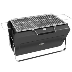 Outsunny Mini grătar cu cărbune BBQ portabil cu carcasă de valiză grătar de masă pliabil pentru grădină, camping, picnic negru | Aosom Romania