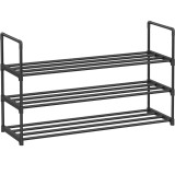 SONGMICS Suport pentru pantofi cu 3 nivele, structura metalica, pentru 12-15 perechi, 92x30x55cm, negru Household NewTrend