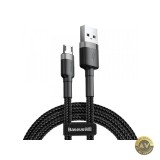 Cablu Date si Incarcare USB-A - microUSB Baseus Cafule 18W 1m Gri CAMKLF-BG1