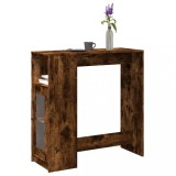Cumpara ieftin Masă bar cu rafturi, stejar fumuriu, 101x40x103,5 cm, lemn