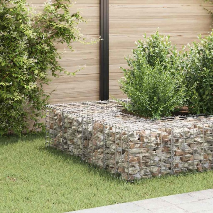 vidaXL Strat &icirc;nălțat cub gabion, 40 x 40 x 40 cm, s&acirc;rmă de oțel