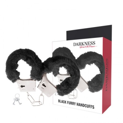 DARKNESS - BLACK LINED METAL HANDCUFFS foto
