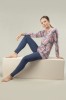 Set Pijama Estamp din bumbac, Gisela 3/1525 - Marino, 4-L Standard