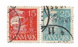 Danemarca - Caravela - Imprimare tipografica, 1927 - valori obliterate