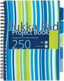 Caiet cu Spirala si Separatoare Pukka Pad Project Book Stripes A4, 250 Pagini Dictando, Coperta PP Intarita, Albastru
