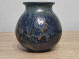 Vaza vintage, ceramica cu glazura cristalin, artist Veronelli