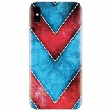 Husa silicon pentru Apple Iphone XS, Blue And Red Abstract