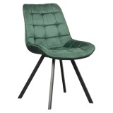 Cumpara ieftin Scaun dining catifea verde metal negru Samira 55x61x87 cm