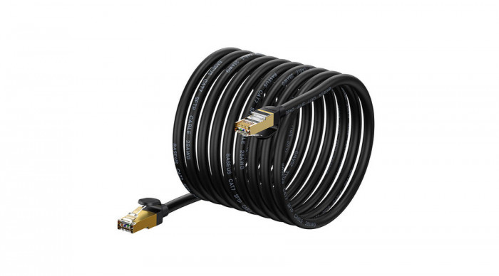 Cablu de rețea Baseus Ethernet RJ45, 10Gbps, 15m (negru)