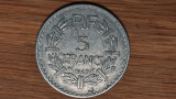 Franta - moneda de colectie mare - 5 franci / francs 1949 -aluminiu, impecabila!, Europa