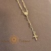 Colier placat cu aur, stantat , cristale zirconia multicolore si cruciulita decorativa