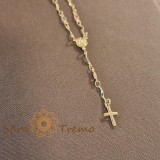Cumpara ieftin Colier placat cu aur, stantat , cristale zirconia multicolore si cruciulita decorativa