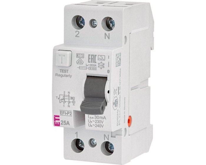 Diferential RCCB 25A 1P+N 30mA 10kA tip A Eti 002061111