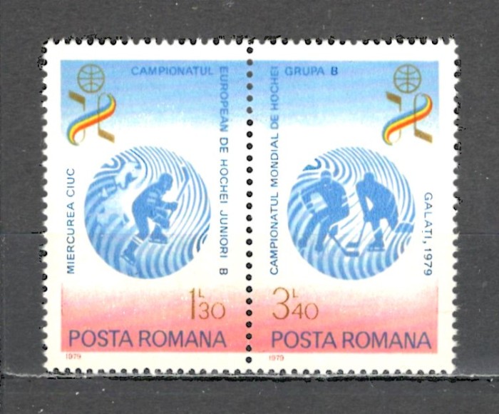 Romania.1979 C.M. si C.e. de hochei pe gheata-pereche ZR.618