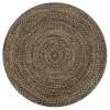 VidaXL Covor manual, negru și natural, 150 cm, iută