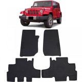 Set Premium de Covorase din Cauciuc Negru pentru Jeep Wrangler JK 07-19 Performance AutoTuning